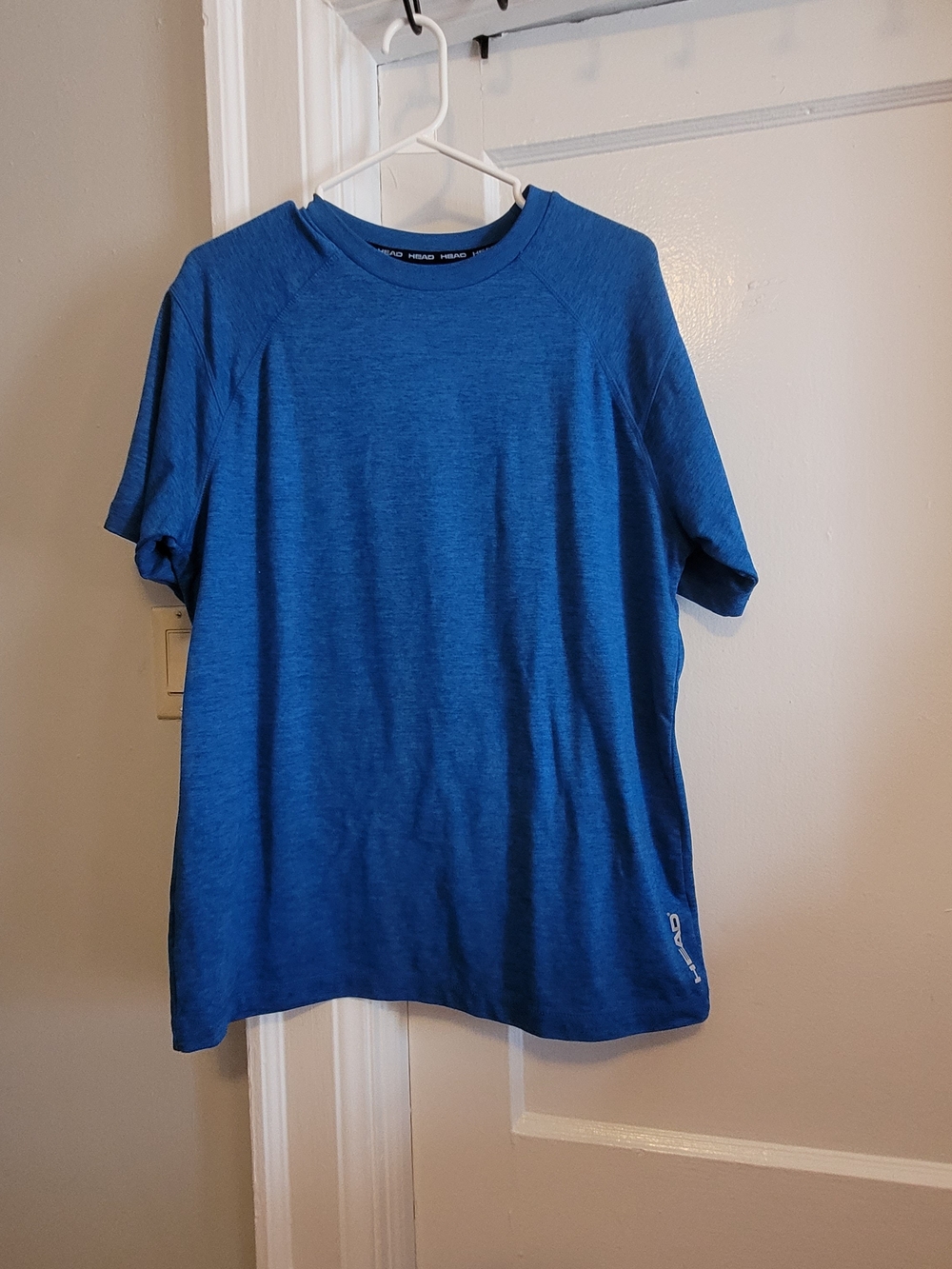 Head Men's Blue Performance Crew Neck Shirt Tennis Sports Workout Wear Casual